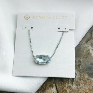 Kendra Scott Elisa Silver Necklace Dichroic Glass
